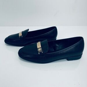 NY&C New York & Company Women Shoes, Black Faux Leather Slip-On Flats Size 9